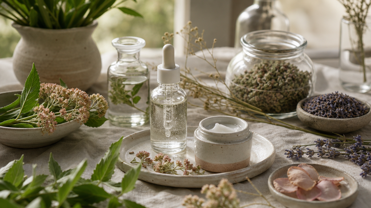 Abstract editorial hero image for Hyaluronic Acid Serum: What It Does for Dry Skin